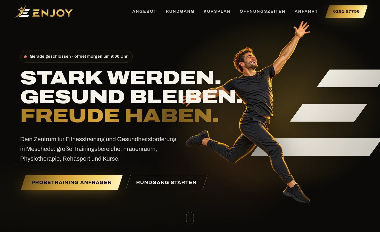 Startseite von enjoy Fitness